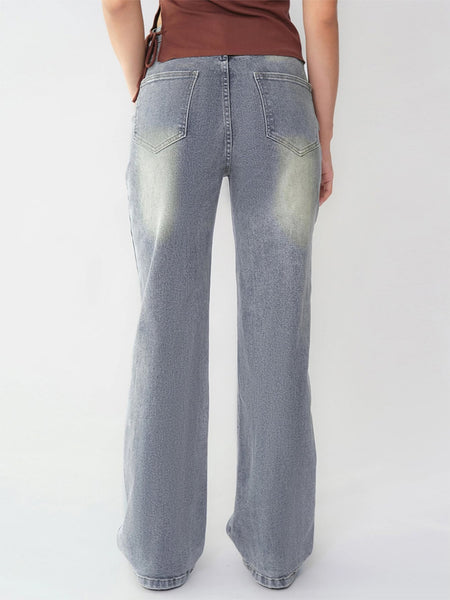[Petite]KatchMe Women'S Wide Leg Jeans - Mid Rise Relaxed Fit Denim Pants, Soft Stretch Comfortable Trousers for Fall & Winter, Streetwear Casual Bottoms