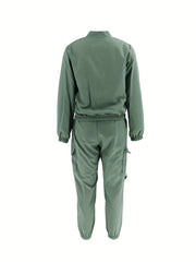 Directional HZ2386 Women's Fashion Casual Cargo Zip-Up Two-Piece Set