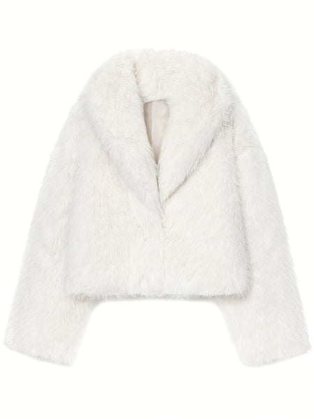 Faux Winter Warm Fashion Plush Top Short Coat for Women