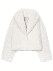 Faux Winter Warm Fashion Plush Top Short Coat for Women