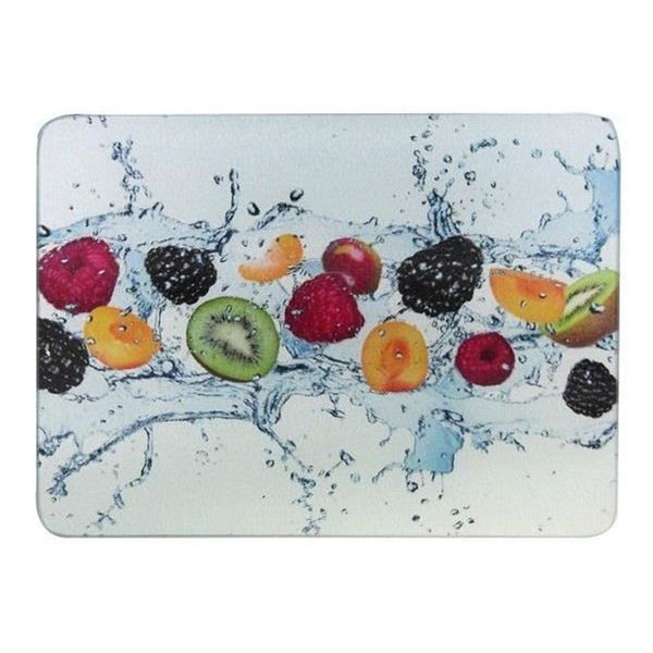 Fruit Splash Glass Chopping Cutting Board 38X28 CM Kitchen Knives Stylish Peace