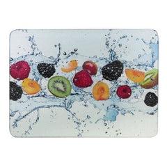 Fruit Splash Glass Chopping Cutting Board 38X28 CM Kitchen Knives Stylish Peace