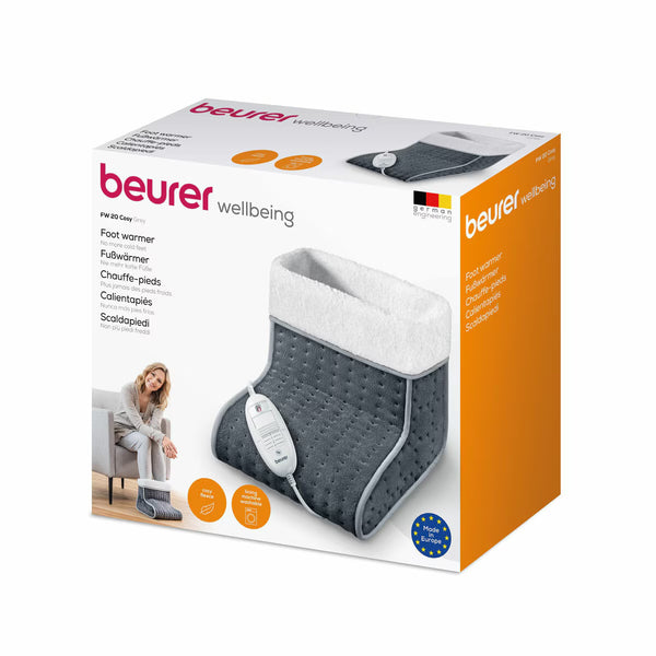 Beurer FW20 Cosy Electric Heated Foot Warmer, Grey