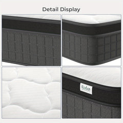 10-Inch Hybrid Pocket Spring Mattress Designed for Pressure Relief And Motion Isolation, Medium-Firm, Delivered in a Box.