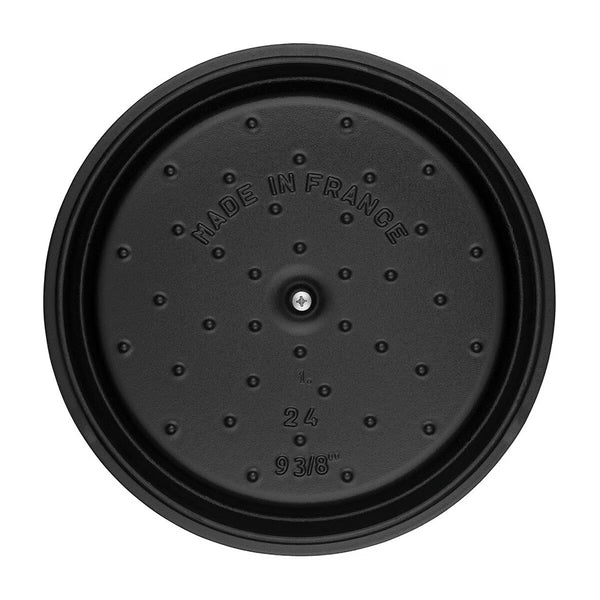 STAUB Cast Iron round Cocotte in Black 24Cm