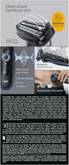 Braun Series 5 Electric Shaver, Wet & Dry Foil Razor for Men with Body Groomer Attachment, Cordless, up to 50 Min, 100 Percent Waterproof, 52-B1600S, Blue