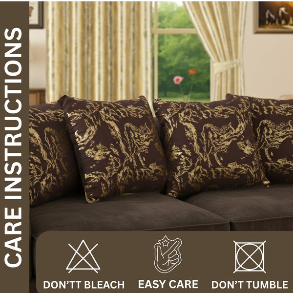 Set of 4 Marble Style Cushions Filled, Soft Decorative Pillows for Sofa, Couch, Bed & Living Room, Modern Gold Marble Pattern Accent for Home Décor