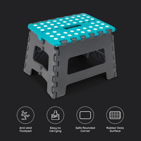 9 Inch Folding Step Stool With Carry Handle & Anti Skid Footpad | Foldable & Collapsible Step Stool