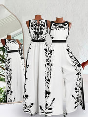Women's Daily Casual Vacation Sleeveless Round Neck Halter Neck Printed Waist-Length Jumpsuit, Off-Shoulder, Business Casual for Women, Outings, Women's Workwear, Old Money Style for Women, Women's Summer Outfits, Summer, Vacation, Women's Summer
