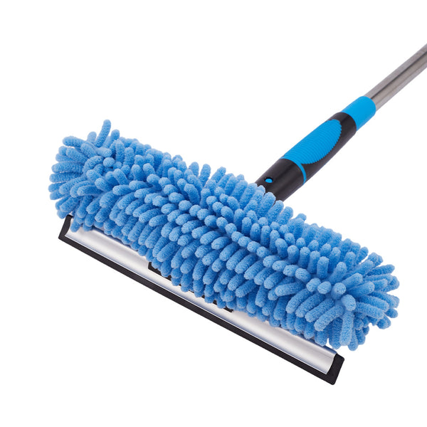 1pc 10-Section Extra-long 4.3m Telescopic 2-in-1 Window Glass Cleaner Wipe and Scraper Double-sided Use, Suitable for High-rise Windows Walls Cars Indoor Outdoor Cleaning Professional Rod Kit