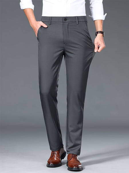 2 Men'S Professional Business Suit Pants, Elastic, Wrinkle-Resistant, Non-Ironing, Formal Pants, Casual Trousers, Loose And Versatile Casual Straight-Leg Suit Pants for Office Workers