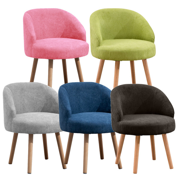 Set of 2 Small Accent Occasional Lounge Sofa, Guest Reception Sofa Chair Office Chair, Tub Chairs Upholstered Fabric with Solid Wood Legs