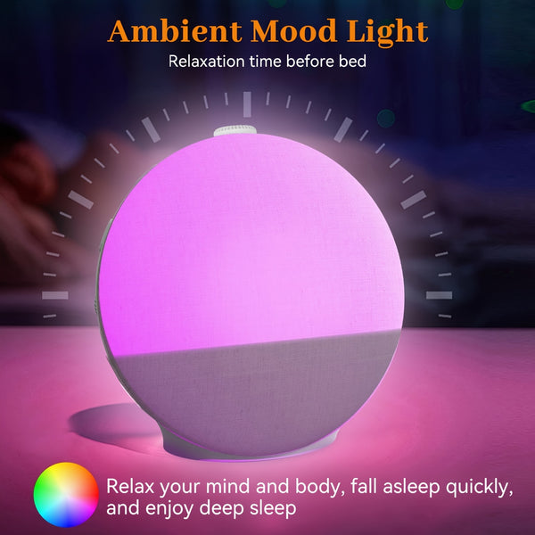 Sunrise Alarm Clock, Sound Machine for Sleep, Snooze, Timer, Dimmable Night Light, 30 Soothing Sounds, White Noise Machine, Wake Up Light for Bedrooms, Adults, Heavy Sleepers