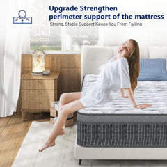King Size Mattress (150x200x28cm/135x190x28cm) 2000+ Pocket Springs & Gel Memory Foam 7-Zone Ortho Support Reinforced Reduction Medium Firm Fits King Size Bedding 45cm Rolled Box (Christmas, Halloween Valentine's Day gifts), 200-Night Trial Christmas gift