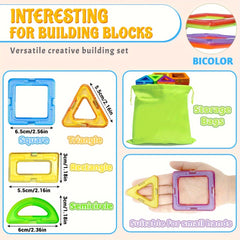 DIY Magnetic Building Blocks, Large STEM Construction Toy Set