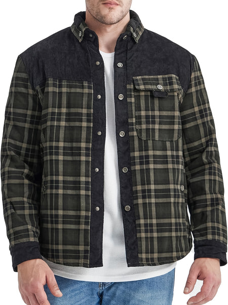 US Size Men'S Casual High-Quality Fall/Winter Plaid Jacket