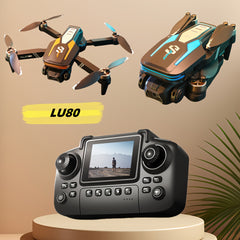 [ Essential for Camping Season ] LU80 drone, dual electrically adjustable cameras+screen remote control, intelligent obstacle avoidance+one click takeoff, suitable for outdoor party record starry sky camping!, Aerial Photography, Outdoor Drone