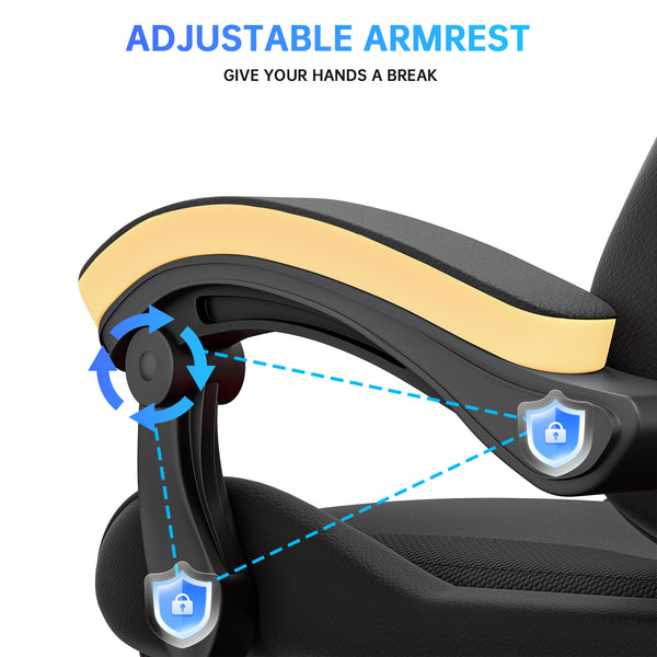 GartistGo Gaming Chair With footrest,Computer Chairs with Lumbar Cushion + Headrest, Height-Adjustable Office Chair for Adults, Girls, Boys