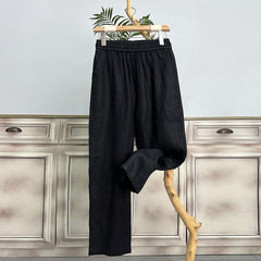 Women's Comfortable Straight-leg Pants - Lightweight Summer Casual Trousers, Wide-leg, Loose-fit, Breathable Straight-leg Pants