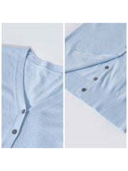 2pcs (2-Pack) Women's Soft Cardigan Sweater - V-Neck Button Button-Front Closure, -Line Regular Fit Button Collar Sweaters Suitable for Daily Wear, Spring/Summer Blouses for Office, Casual & Layering