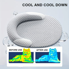 Orthopedic Cooling Dog Bed, Breathable Summer Pet Bed with Raised Edge, Soft Washable Dog Bed Mat for Small to Medium Dogs And Cats, Non-Slip Pet Mat for All-Season Use
