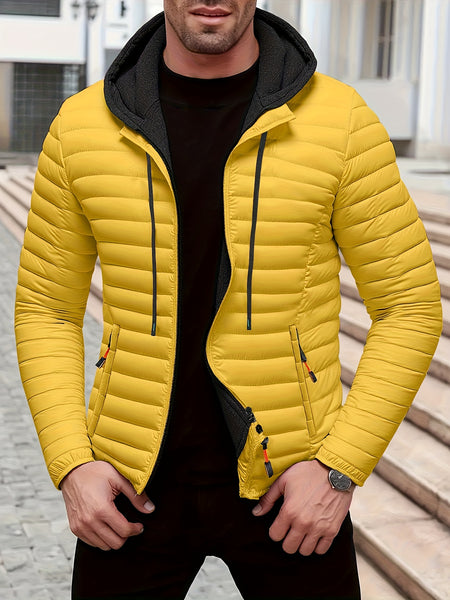 Lightweight Warm Hooded Jacket - Windproof, Ultra-Warm Padding, Quilted Design, Practical Storage Pockets, Suitable for Winter Daily Wear and Outdoor Occasions, Nylon Fabric, Zip Closure, Regular Fit, Winter Coat | Hooded Jacket |