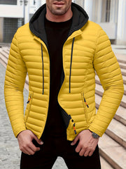 Lightweight Warm Hooded Jacket - Windproof, Ultra-Warm Padding, Quilted Design, Practical Storage Pockets, Suitable for Winter Daily Wear and Outdoor Occasions, Nylon Fabric, Zip Closure, Regular Fit, Winter Coat | Hooded Jacket |
