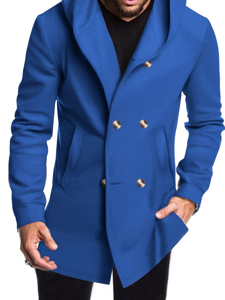 2024 Foreign Trade New Product Men'S Mid-Length Slim Fit Windbreaker Hooded Casual Pure Coat Performance Clothing