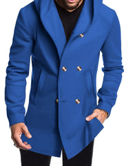 2024 Foreign Trade New Product Men'S Mid-Length Slim Fit Windbreaker Hooded Casual Pure Coat Performance Clothing