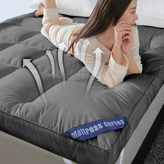 4 Inch/10cm Microfibre Mattress Topper 1100 GSM Heavy Fill Super Soft And Fluffy Hand Filled Single Double King Super All Sizes | Elasticized Corner Straps Fits Up to 30cm