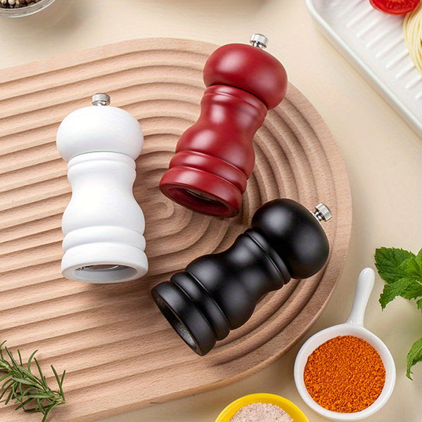 High Gloss Wooden Salt And Pepper Grinder Set