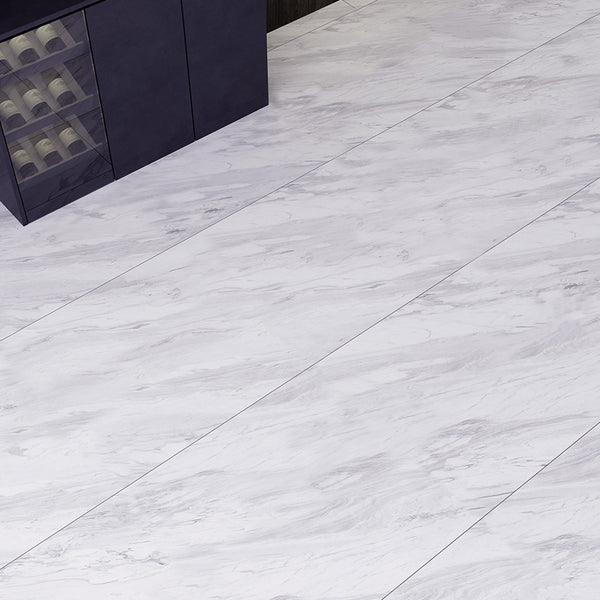 Vinyl Peel and Stick Wood Grain Floor Tile, 61cmx10m Self-Adhesive Vinyl Flooring Roll, Thicken Wear-Resistant Wallpaper Roll for Home Decor Floor & Wall Renovations, Pearl Marble