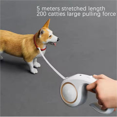 Retractable Dog Leash with 5M Extendable Strap Tangle-Free 360° Design, Adjustable Training Lead for Small to Large Dogs