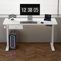 Electric Standing Desk, Sit Stand Table, Height Adjustable Electric Standing Computer Desk with USB Charging Port and Desk Drawer for Home Office