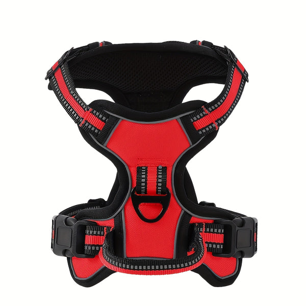Non-Tension Pet Carrier with 2 Leash Clips Adjustable Padded Dog Vest Reflective Non-Choking Pet Oxford Vest with Easy to Control Handle for Small Medium And Large Dogs