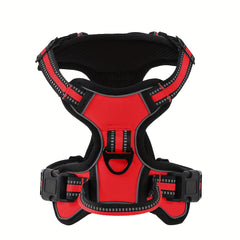 Non-Tension Pet Carrier with 2 Leash Clips Adjustable Padded Dog Vest Reflective Non-Choking Pet Oxford Vest with Easy to Control Handle for Small Medium And Large Dogs
