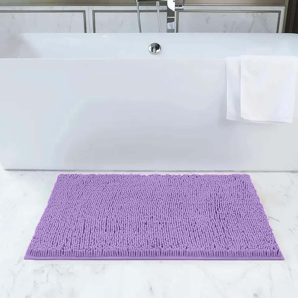 1pc Soft Chenille Bath Mat – Durable Chenille Rug with Non-Slip Backing, Stylish Bathroom Rug, Machine Washable Bath Mat, Non-Slip Area Rug for Shower Room & Home Use