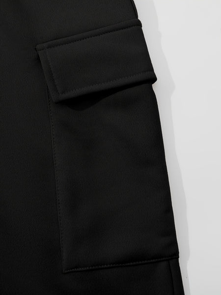 6pcs Women'S Casual Short Camisole And Elastic Waist Pocket Work Pants Set for Spring And Summer, Solid Color Everyday Outfit