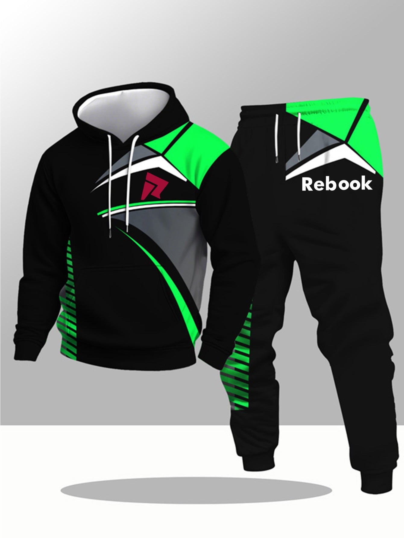 Men's Fashion Casual Hooded Sweatshirt Set, Trendy Brand Letter Print Personality Autumn Style Men's Leisure Wear