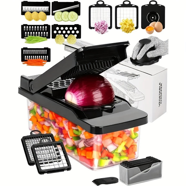7-blade Manual Slicer Made of Stainless Steel Material for Household Fruits, Vegetables, Onions, Potatoes, Vegetable Separation and Cutting Tools, Kitchen Tools, Holiday Gifts