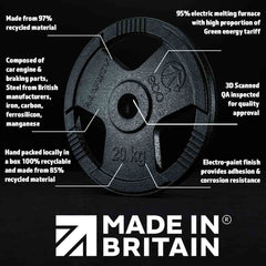 Marcy Made in Britain Eco 100Kg Olympic Weight Set with 7Ft Barbell