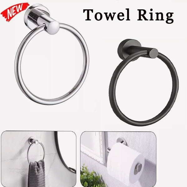 Hand Towel Ring Round Holder Wall Mounted Rail Kitchen Bathroom Stainless Steel
