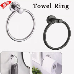Hand Towel Ring Round Holder Wall Mounted Rail Kitchen Bathroom Stainless Steel