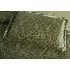 3 Piece Velvet Quilted Bedspread Set Jacquard Damask Bed Cover with Pillow Shams | Luxury Soft Polyester Bedspread for Double King Super King Beds | Modern Elegant Bedroom Bedding Set