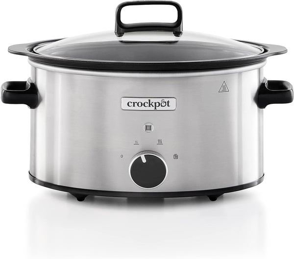 Crock-Pot Slow Cooker | Removable Easy-Clean Ceramic Bowl | 1.8 L Small Slow Cooker (Serves 1-2 People) | Energy Efficient | Black [CSC080]