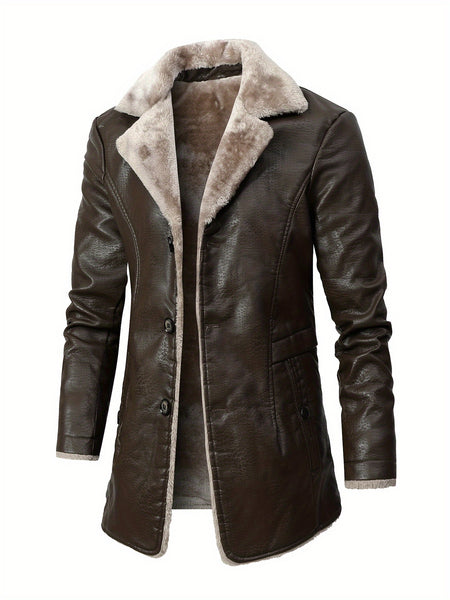 Men's Mid-Length Jacket, Business Large Lapel Blazer Coat, Stylish and Professional Outerwear, Perfect for Office and Formal Occasions