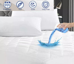 ELAFY Quilted Extra Deep Waterproof Quilted Mattress Protector Fitted Bed Sheet Cover Topper Bedding Fits Upto 30cm DEEP MATTRESS