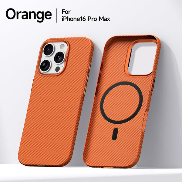 Phone Case: New Magnetic Ultra-thin Kevlar Phone Case Compatible with iPhone 17 Pro Max Fine Grid Pattern Anti-drop Lens Protection Protective Cover