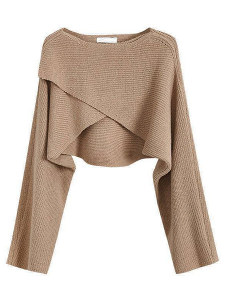 2025 Autumn New Style - Irregular Short Sleeve Sweater - European, American And Korean Design - Trendy But Uncommon Crop Top Sweater for Women