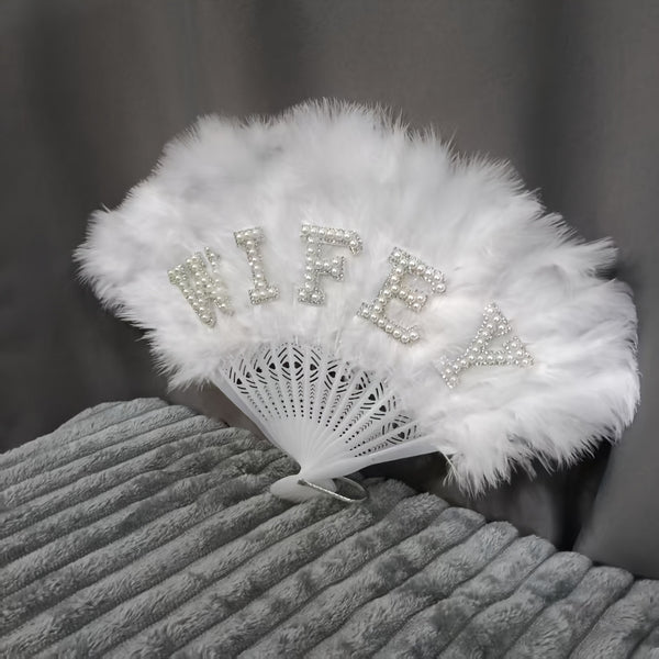 [Wifey Fan] 1pc WIFEY/MRS Fan Adult Novelty Party Gift, Wedding Additions, Bridesmaids, Grooms, Brides, Grooms Additions, Singles Party, Honeymoon Additions, The Best Gift for Your Partner